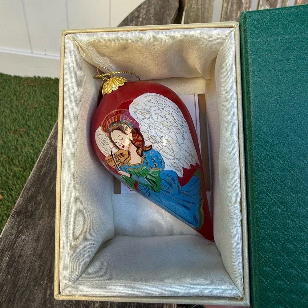 LI BIEN ANGEL AND DOVE ORNAMENT WITH GIFT BOX NEW‎ 2017 CHRISTMAS GLASS W